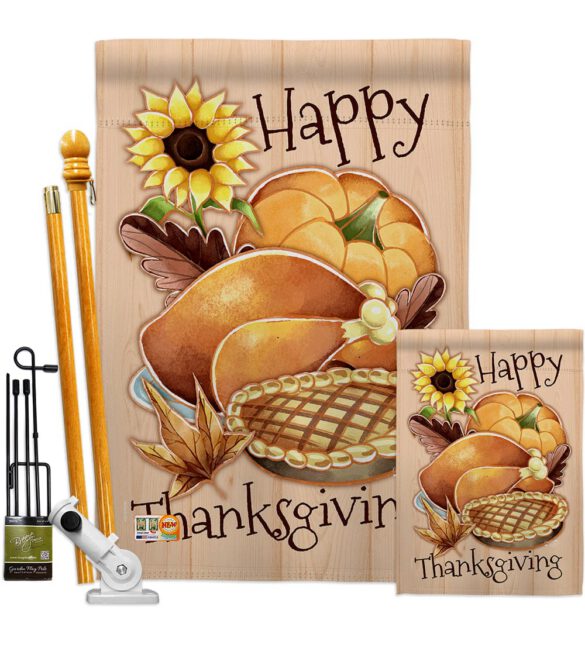 Happy Thanksgiving Feast - Thanksgiving Fall Vertical Impressions Decorative Flags HG137076 Made In USA - Image 6