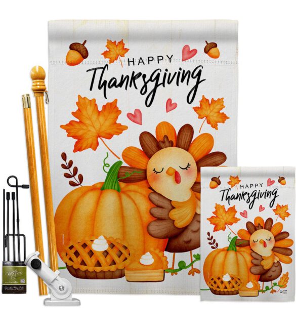 Happy Cute Turkey - Thanksgiving Fall Vertical Impressions Decorative Flags HG137629 Made In USA - Image 6