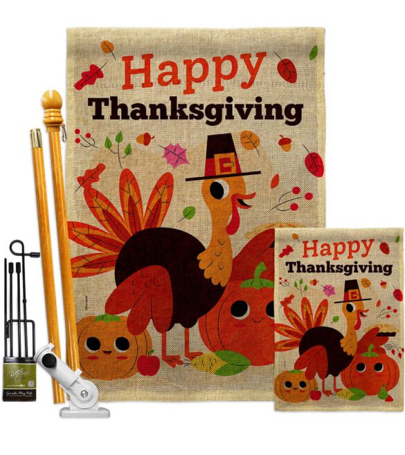 Give Thanks Turkey - Thanksgiving Fall Vertical Impressions Decorative Flags HG190006 Made In USA - Image 18