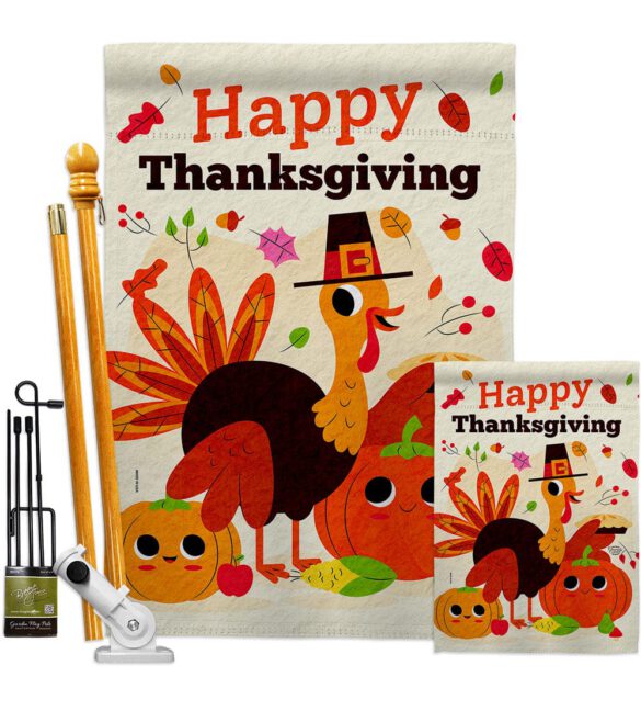 Give Thanks Turkey - Thanksgiving Fall Vertical Impressions Decorative Flags HG190006 Made In USA - Image 6