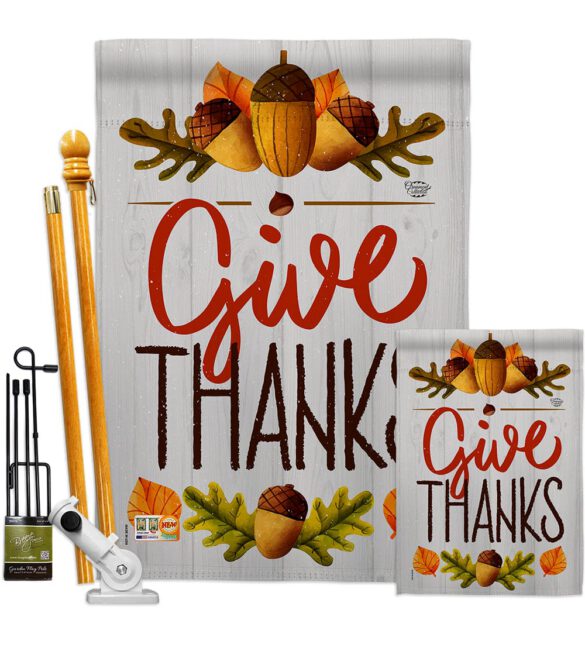 Give Thanks - Thanksgiving Fall Vertical Impressions Decorative Flags HG192137 Made In USA - Image 6