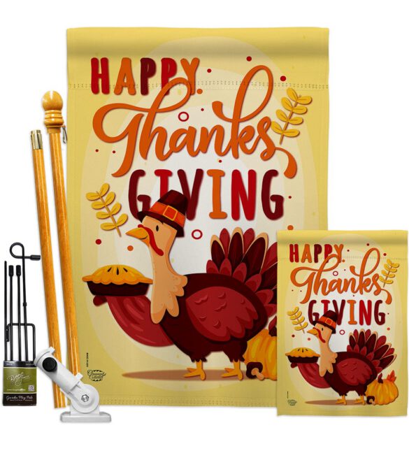 Happy ThanksGiving - Thanksgiving Fall Vertical Impressions Decorative Flags HG192228 Made In USA - Image 6