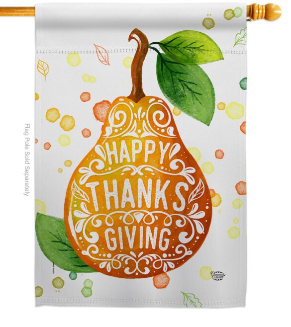 Happy Thanks Giving - Thanksgiving Fall Vertical Impressions Decorative Flags HG192253 Made In USA - Image 2