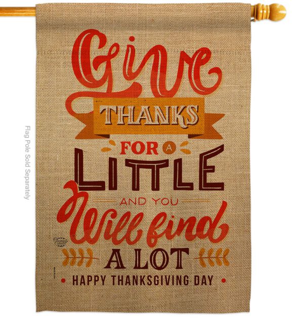 Give Thanks - Thanksgiving Fall Vertical Impressions Decorative Flags HG192254 Made In USA - Image 2