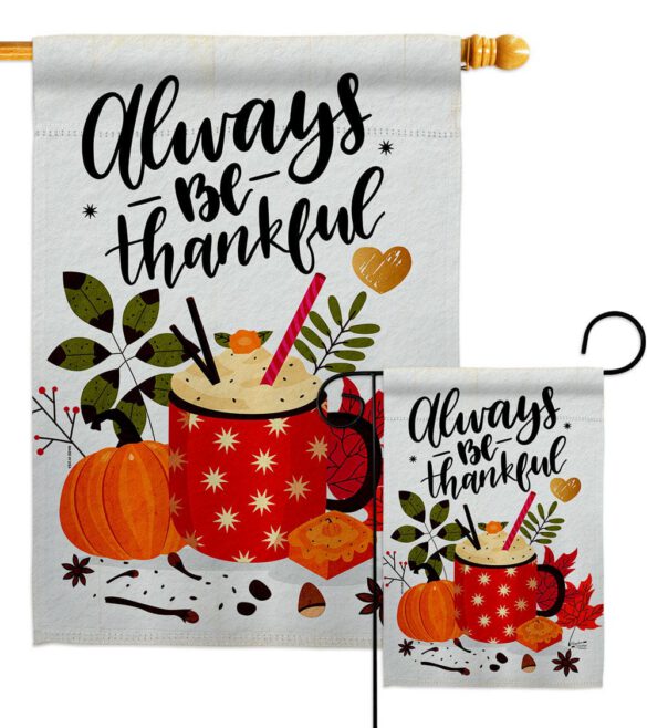 Always Thankful - Thanksgiving Fall Vertical Impressions Decorative Flags HG137591 Made In USA