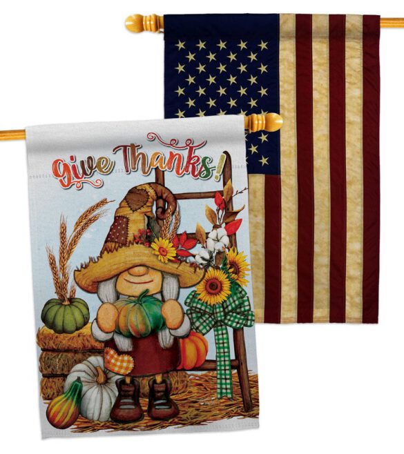Give Thanks - Thanksgiving Fall Vertical Impressions Decorative Flags HG130417 Made In USA - Image 8