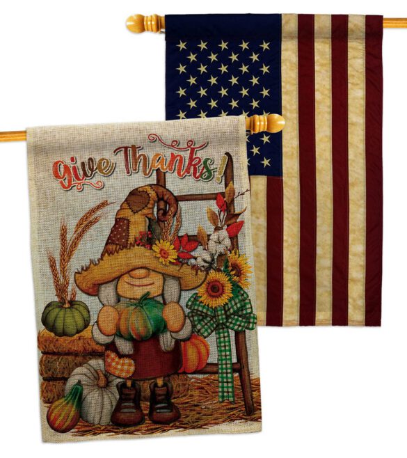Give Thanks - Thanksgiving Fall Vertical Impressions Decorative Flags HG130417 Made In USA - Image 29