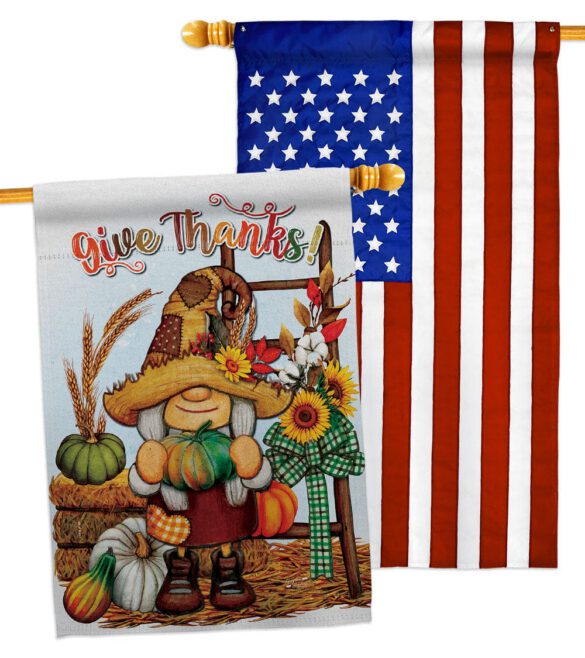 Give Thanks - Thanksgiving Fall Vertical Impressions Decorative Flags HG130417 Made In USA - Image 10