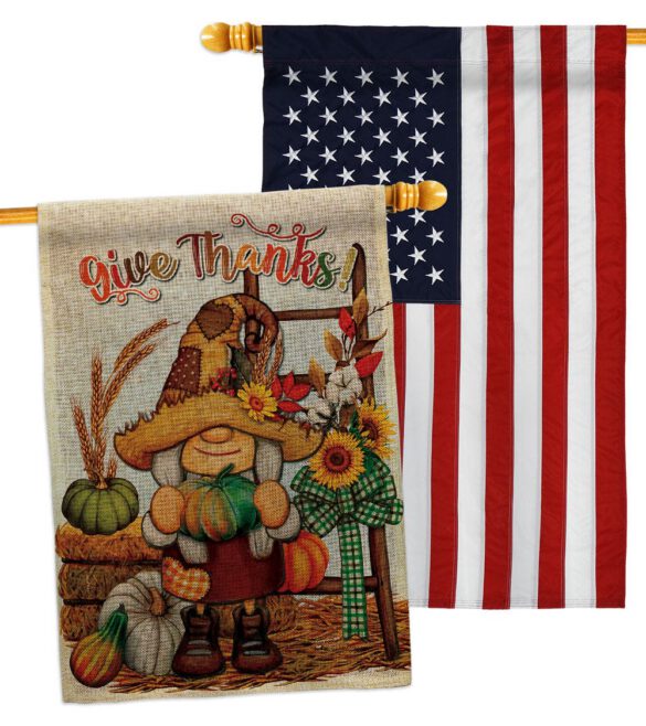 Give Thanks - Thanksgiving Fall Vertical Impressions Decorative Flags HG130417 Made In USA - Image 36