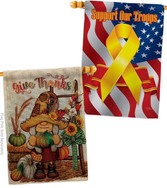 Give Thanks - Thanksgiving Fall Vertical Impressions Decorative Flags HG130417 Made In USA - Image 35