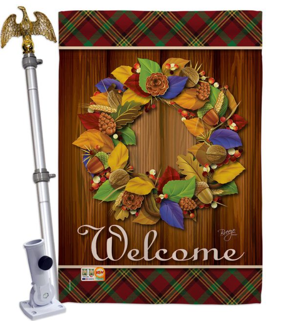 Fall Wreath - Thanksgiving Fall Vertical Impressions Decorative Flags HG113036 Imported - Image 13