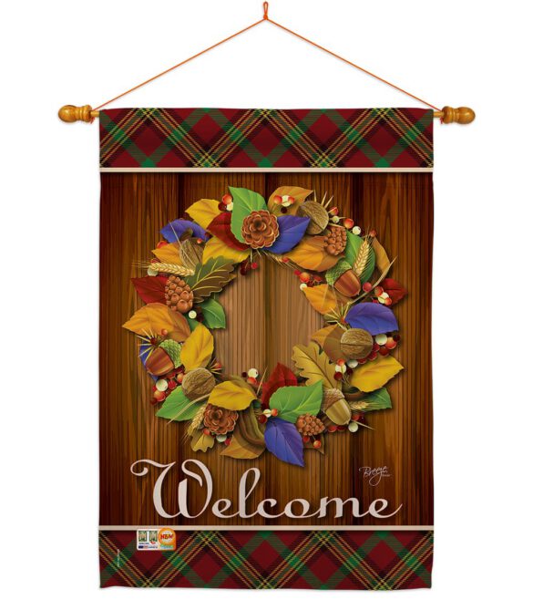 Fall Wreath - Thanksgiving Fall Vertical Impressions Decorative Flags HG113036 Imported - Image 14