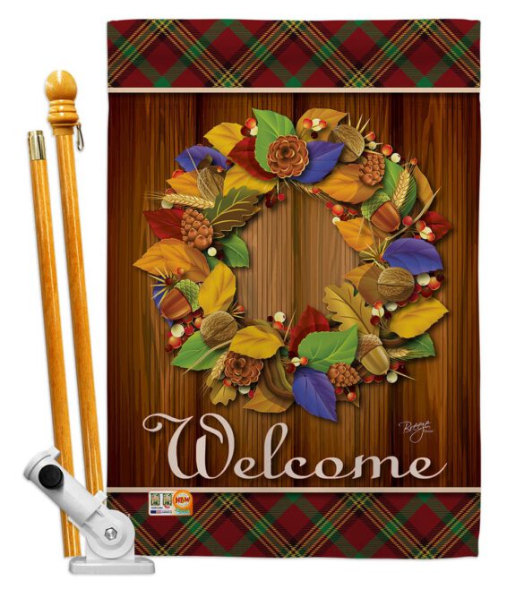 Fall Wreath - Thanksgiving Fall Vertical Impressions Decorative Flags HG113036 Imported - Image 5
