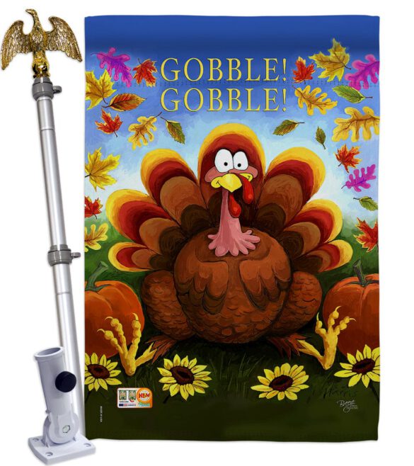 Gobble - Thanksgiving Fall Vertical Impressions Decorative Flags HG113051 Made In USA - Image 13