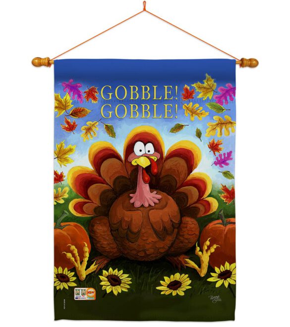 Gobble - Thanksgiving Fall Vertical Impressions Decorative Flags HG113051 Made In USA - Image 14