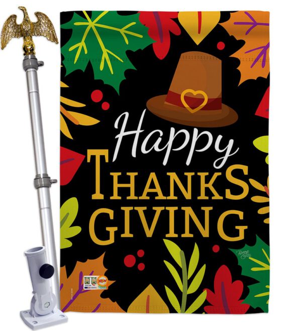 Happy Thanksgiving Leaves - Thanksgiving Fall Vertical Impressions Decorative Flags HG113062 Made In USA - Image 13