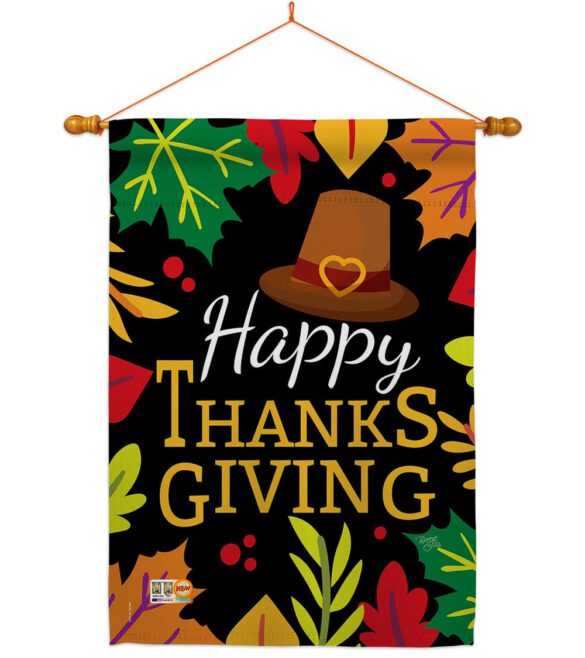 Happy Thanksgiving Leaves - Thanksgiving Fall Vertical Impressions Decorative Flags HG113062 Made In USA - Image 14