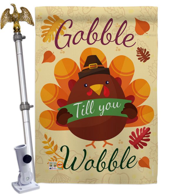 Gobble Till you Wabble - Thanksgiving Fall Vertical Impressions Decorative Flags HG113063 Made In USA - Image 13