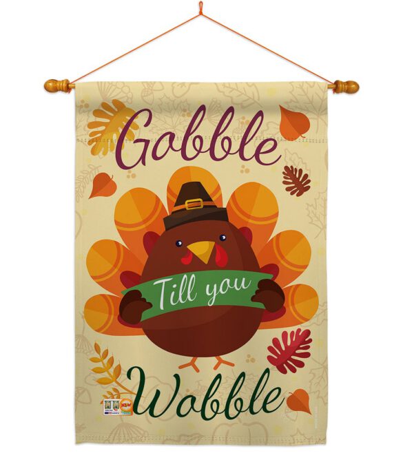 Gobble Till you Wabble - Thanksgiving Fall Vertical Impressions Decorative Flags HG113063 Made In USA - Image 14
