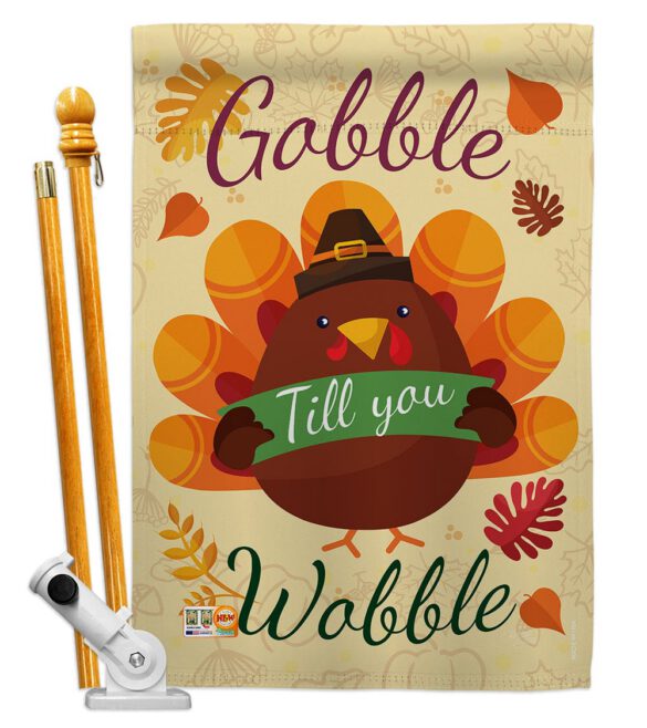 Gobble Till you Wabble - Thanksgiving Fall Vertical Impressions Decorative Flags HG113063 Made In USA - Image 5