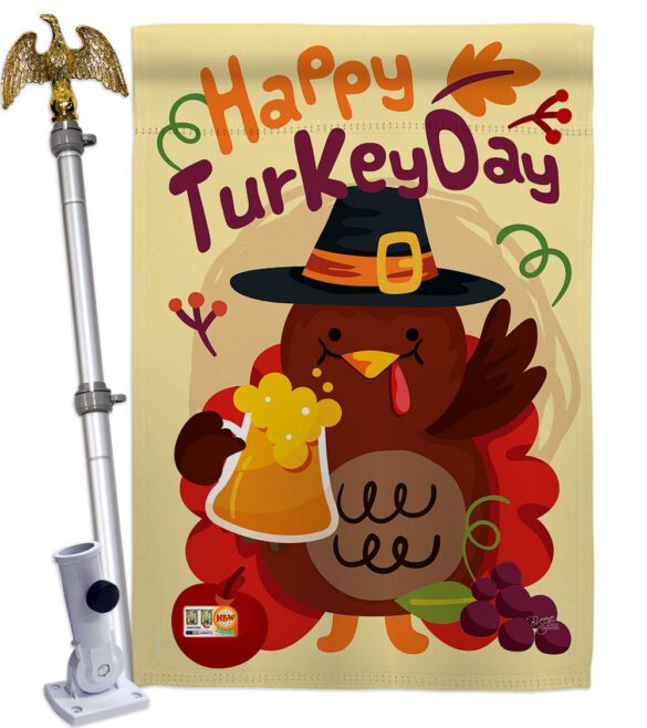 Happy Turkey Day - Thanksgiving Fall Vertical Impressions Decorative Flags HG113065 Made In USA - Image 13