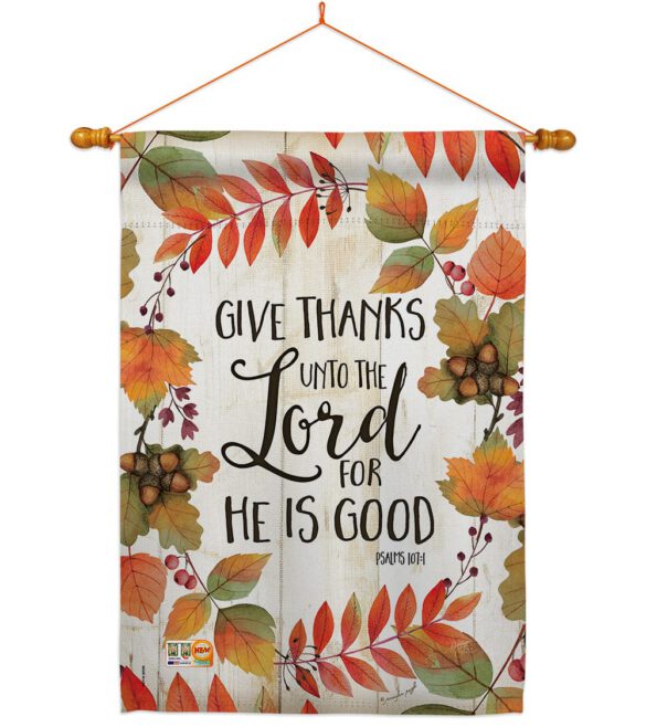 Give Thanks Unto the Lord - Thanksgiving Fall Vertical Impressions Decorative Flags HG113069 Made In USA - Image 14