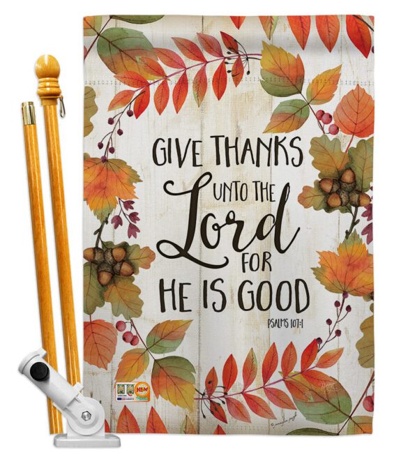 Give Thanks Unto the Lord - Thanksgiving Fall Vertical Impressions Decorative Flags HG113069 Made In USA - Image 5
