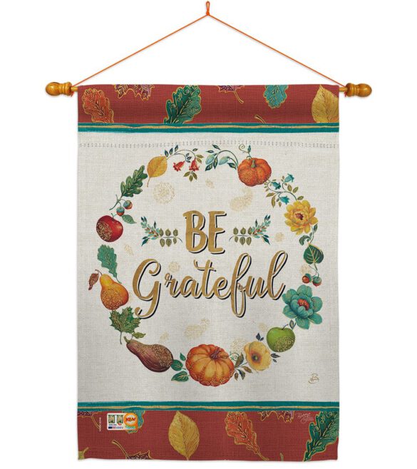 Be Grateful - Thanksgiving Fall Vertical Impressions Decorative Flags HG113071 Made In USA - Image 15