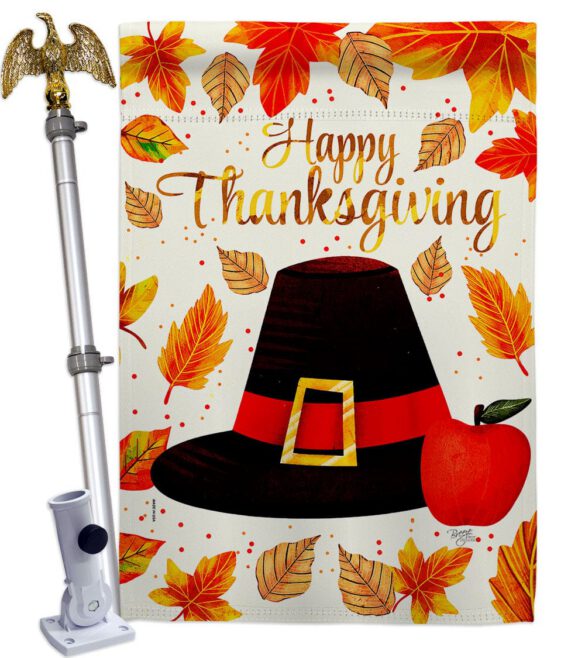 Capotain Thanksgiving - Thanksgiving Fall Vertical Impressions Decorative Flags HG113109 Made In USA - Image 11