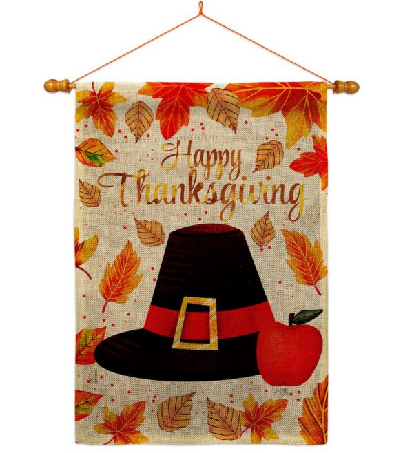 Capotain Thanksgiving - Thanksgiving Fall Vertical Impressions Decorative Flags HG113109 Made In USA - Image 24