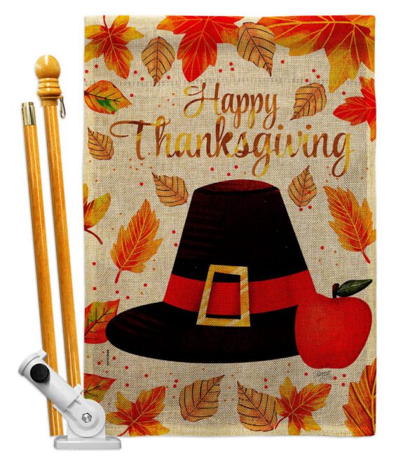 Capotain Thanksgiving - Thanksgiving Fall Vertical Impressions Decorative Flags HG113109 Made In USA - Image 17