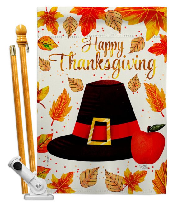Capotain Thanksgiving - Thanksgiving Fall Vertical Impressions Decorative Flags HG113109 Made In USA - Image 5