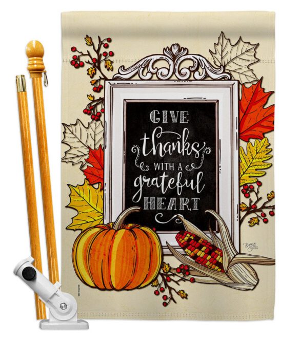 Grateful Heart - Thanksgiving Fall Vertical Impressions Decorative Flags HG113113 Made In USA - Image 5