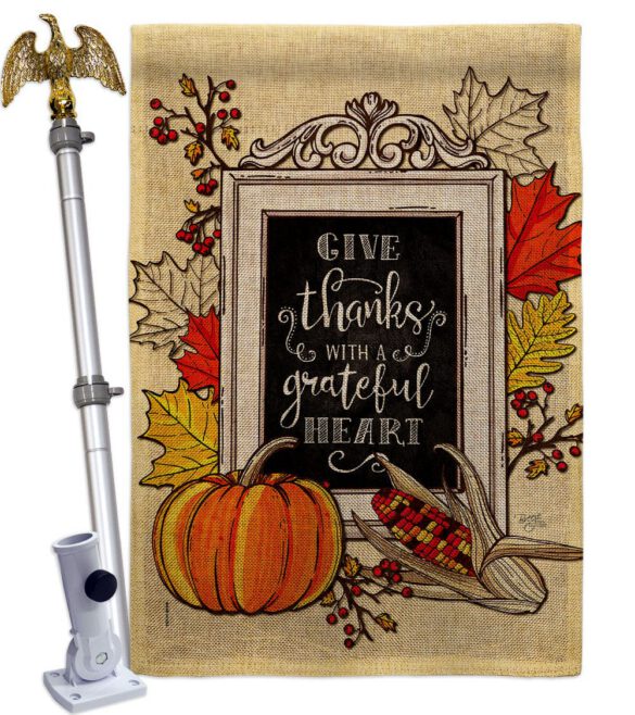 Grateful Heart - Thanksgiving Fall Vertical Impressions Decorative Flags HG113113 Made In USA - Image 23