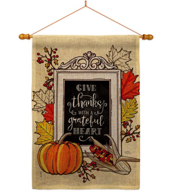 Grateful Heart - Thanksgiving Fall Vertical Impressions Decorative Flags HG113113 Made In USA - Image 24
