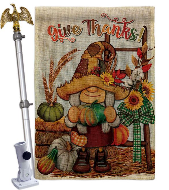 Give Thanks - Thanksgiving Fall Vertical Impressions Decorative Flags HG130417 Made In USA - Image 41