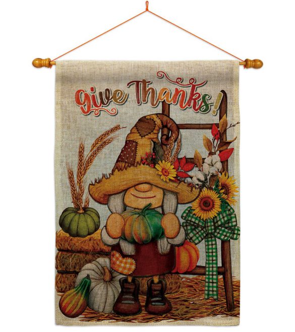 Give Thanks - Thanksgiving Fall Vertical Impressions Decorative Flags HG130417 Made In USA - Image 42