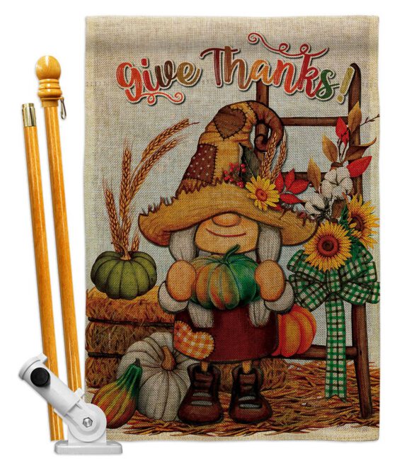 Give Thanks - Thanksgiving Fall Vertical Impressions Decorative Flags HG130417 Made In USA - Image 26