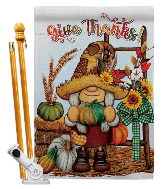 Give Thanks - Thanksgiving Fall Vertical Impressions Decorative Flags HG130417 Made In USA - Image 5