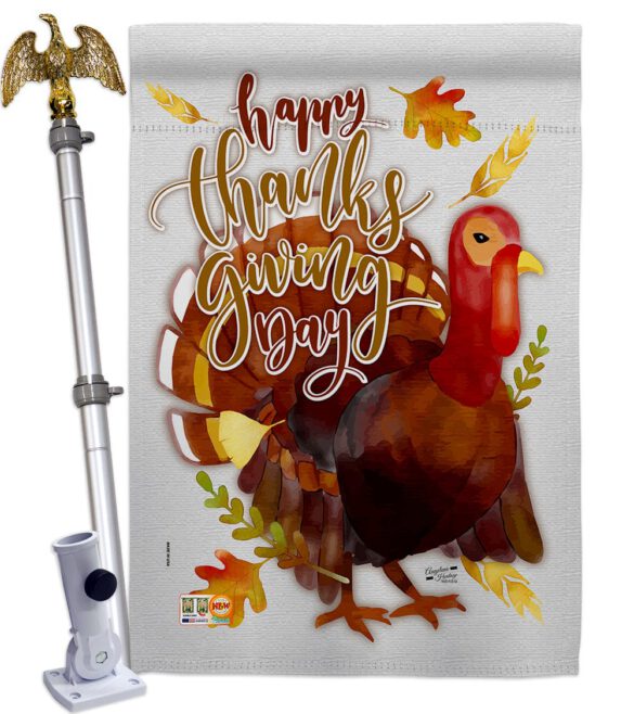 Happy Thanksgiving Turkey - Thanksgiving Fall Vertical Impressions Decorative Flags HG137075 Made In USA - Image 13