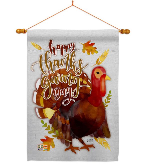 Happy Thanksgiving Turkey - Thanksgiving Fall Vertical Impressions Decorative Flags HG137075 Made In USA - Image 14