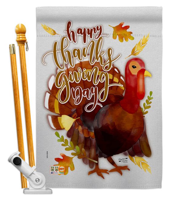 Happy Thanksgiving Turkey - Thanksgiving Fall Vertical Impressions Decorative Flags HG137075 Made In USA - Image 5