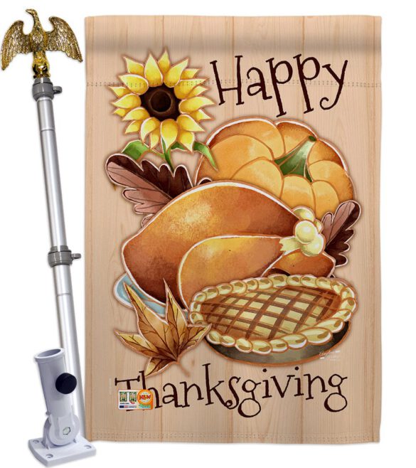 Happy Thanksgiving Feast - Thanksgiving Fall Vertical Impressions Decorative Flags HG137076 Made In USA - Image 13