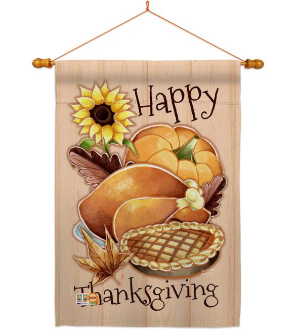 Happy Thanksgiving Feast - Thanksgiving Fall Vertical Impressions Decorative Flags HG137076 Made In USA - Image 14