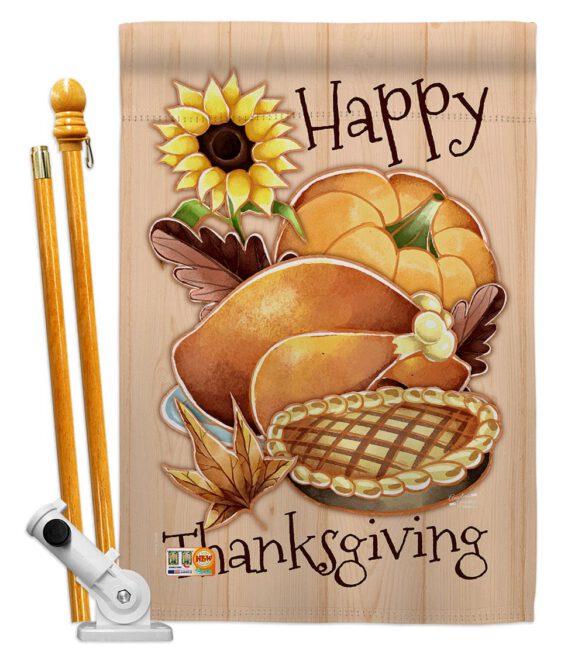 Happy Thanksgiving Feast - Thanksgiving Fall Vertical Impressions Decorative Flags HG137076 Made In USA - Image 5