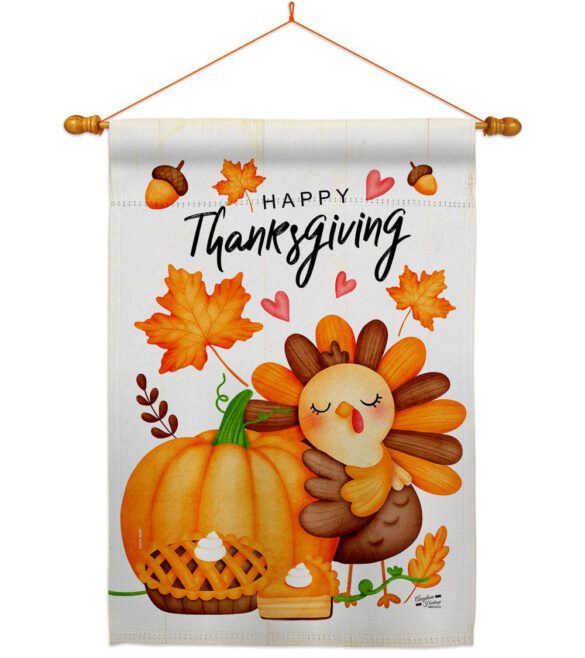 Happy Cute Turkey - Thanksgiving Fall Vertical Impressions Decorative Flags HG137629 Made In USA - Image 12