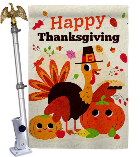 Give Thanks Turkey - Thanksgiving Fall Vertical Impressions Decorative Flags HG190006 Made In USA - Image 11