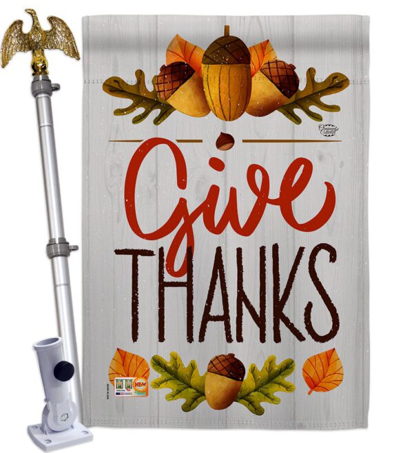 Give Thanks - Thanksgiving Fall Vertical Impressions Decorative Flags HG192137 Made In USA - Image 13