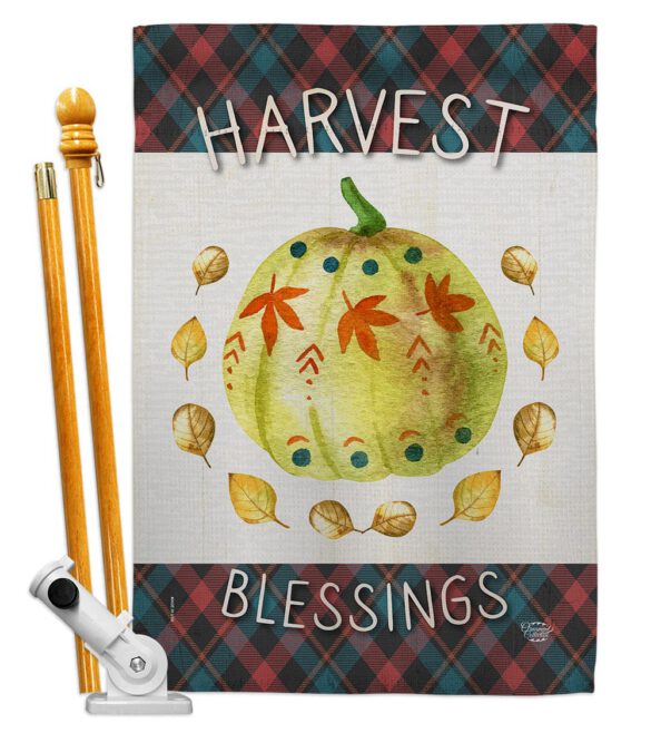 Colorful Pumpkin Thanksgiving - Thanksgiving Fall Vertical Impressions Decorative Flags HG192272 Made In USA - Image 5
