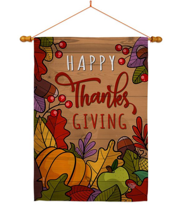 Happy Thanks Giving - Thanksgiving Fall Vertical Impressions Decorative Flags HG192294 Made In USA - Image 10